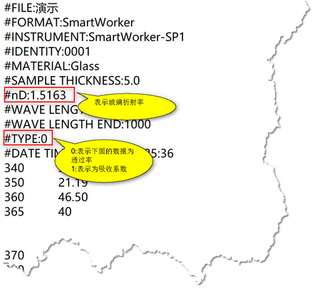 透过率文件格式